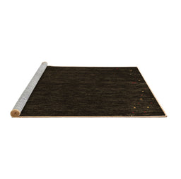 Sideview of Machine Washable Abstract Brown Contemporary Rug, wshcon164brn