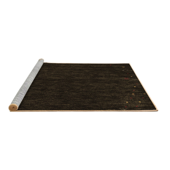 Sideview of Machine Washable Abstract Brown Contemporary Rug, wshcon164brn