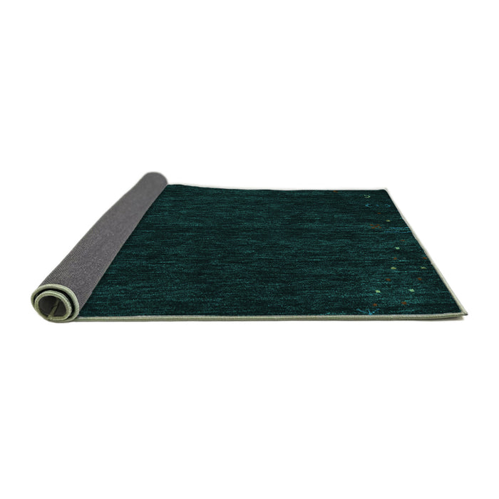 Sideview of Abstract Turquoise Contemporary Rug, con164turq
