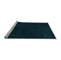 Sideview of Machine Washable Abstract Light Blue Contemporary Rug, wshcon164lblu