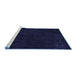 Sideview of Machine Washable Abstract Blue Contemporary Rug, wshcon164blu