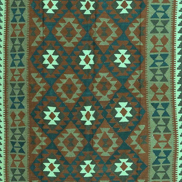 Machine Washable Oriental Turquoise Traditional Area Rugs, wshcon1650turq