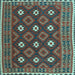 Square Machine Washable Oriental Light Blue Traditional Rug, wshcon1650lblu