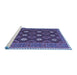 Sideview of Machine Washable Oriental Blue Traditional Rug, wshcon1650blu