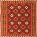 Round Machine Washable Oriental Orange Traditional Area Rugs, wshcon1650org