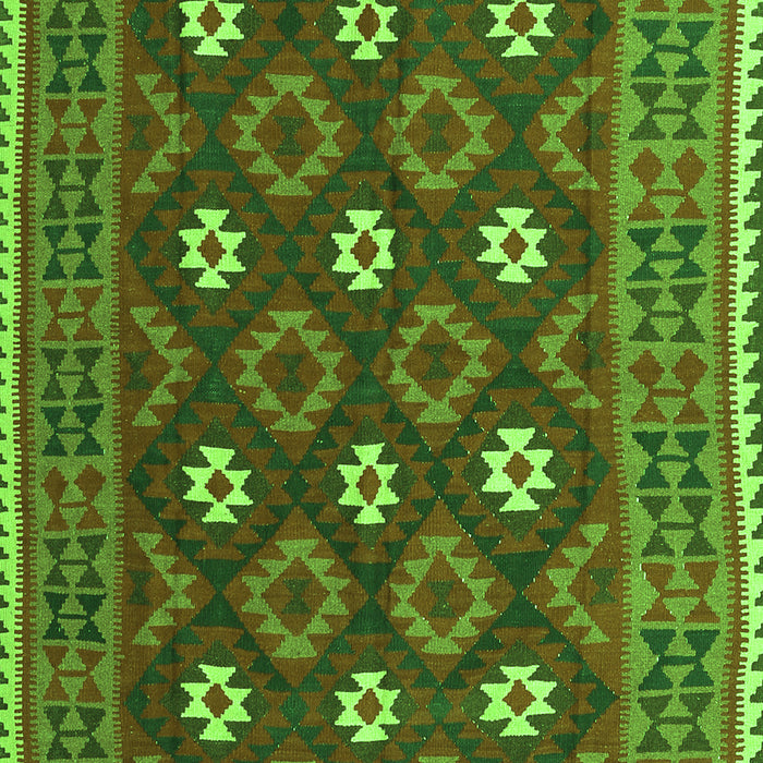 Serging Thickness of Machine Washable Oriental Green Traditional Area Rugs, wshcon1650grn