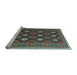 Sideview of Machine Washable Oriental Light Blue Traditional Rug, wshcon1650lblu