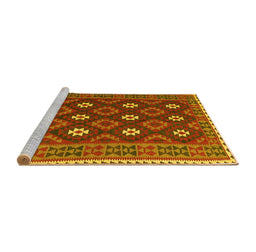 Sideview of Machine Washable Oriental Yellow Traditional Rug, wshcon1650yw