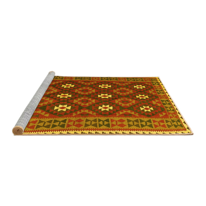 Sideview of Machine Washable Oriental Yellow Traditional Rug, wshcon1650yw