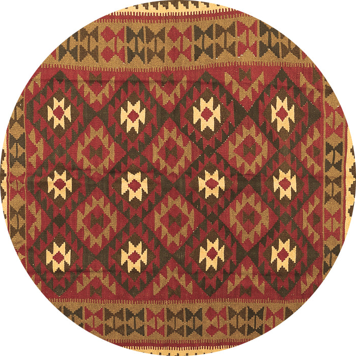 Round Machine Washable Oriental Brown Traditional Rug, wshcon1650brn