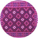 Round Machine Washable Oriental Purple Traditional Area Rugs, wshcon1650pur