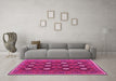 Machine Washable Oriental Pink Traditional Rug in a Living Room, wshcon1650pnk