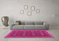 Machine Washable Oriental Pink Traditional Rug, wshcon1650pnk