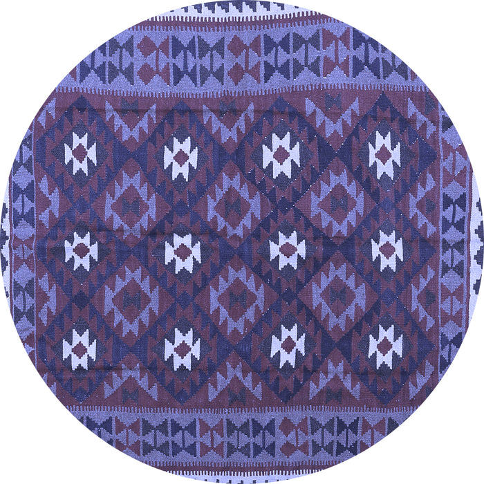 Round Machine Washable Oriental Blue Traditional Rug, wshcon1650blu