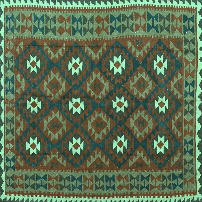 Square Oriental Turquoise Traditional Rug, con1650turq