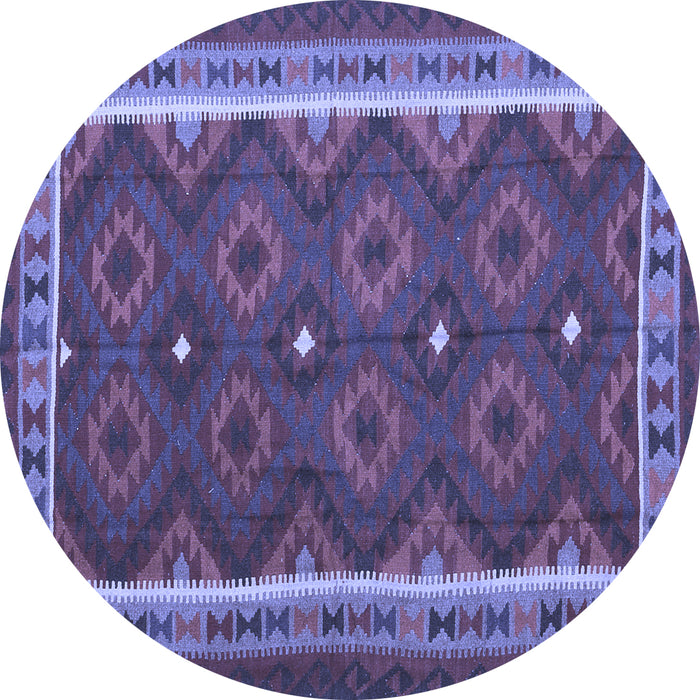 Round Oriental Blue Traditional Rug, con1651blu