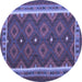 Round Oriental Blue Traditional Rug, con1651blu