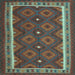 Square Oriental Light Blue Traditional Rug, con1651lblu