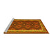 Sideview of Machine Washable Oriental Yellow Traditional Rug, wshcon1651yw