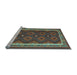 Sideview of Machine Washable Oriental Light Blue Traditional Rug, wshcon1651lblu