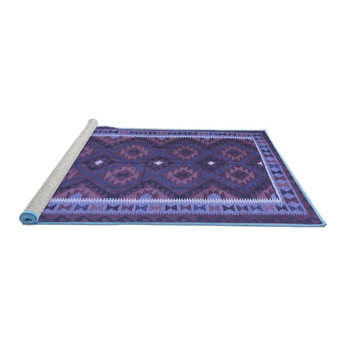 Sideview of Machine Washable Oriental Blue Traditional Rug, wshcon1651blu