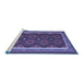 Sideview of Machine Washable Oriental Blue Traditional Rug, wshcon1651blu