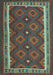 Machine Washable Oriental Light Blue Traditional Rug, wshcon1651lblu