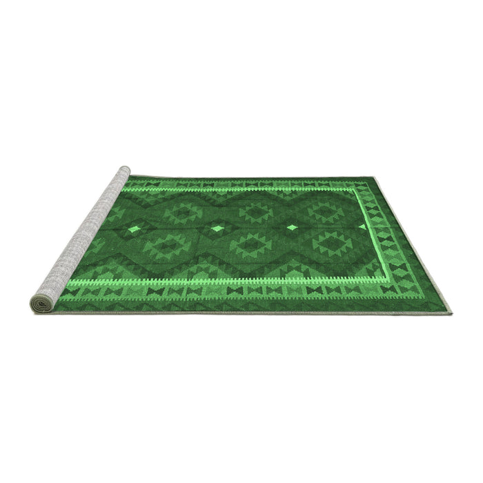 Sideview of Machine Washable Oriental Emerald Green Traditional Area Rugs, wshcon1651emgrn