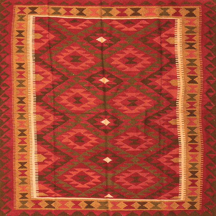 Serging Thickness of Oriental Orange Traditional Rug, con1651org
