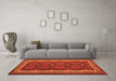 Machine Washable Oriental Orange Traditional Area Rugs in a Living Room, wshcon1651org