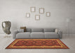 Machine Washable Oriental Brown Traditional Rug in a Living Room,, wshcon1651brn