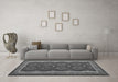 Machine Washable Oriental Gray Traditional Rug in a Living Room,, wshcon1651gry