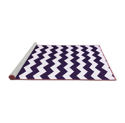 Sideview of Machine Washable Abstract Purple Contemporary Area Rugs, wshcon1652pur