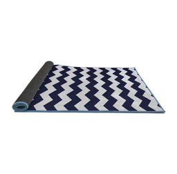 Sideview of Abstract Blue Contemporary Rug, con1652blu