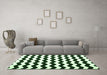 Machine Washable Abstract Green Contemporary Area Rugs in a Living Room,, wshcon1652grn