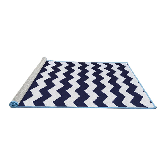 Sideview of Machine Washable Abstract Blue Contemporary Rug, wshcon1652blu