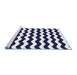 Sideview of Machine Washable Abstract Blue Contemporary Rug, wshcon1652blu