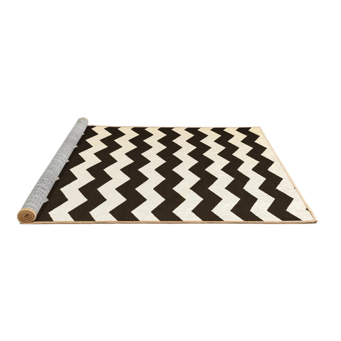Sideview of Machine Washable Abstract Brown Contemporary Rug, wshcon1652brn