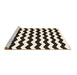 Sideview of Machine Washable Abstract Brown Contemporary Rug, wshcon1652brn