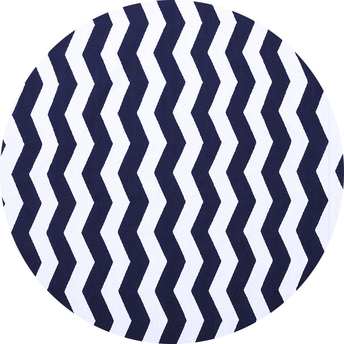 Round Machine Washable Abstract Blue Contemporary Rug, wshcon1652blu