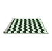 Sideview of Machine Washable Abstract Emerald Green Contemporary Area Rugs, wshcon1652emgrn