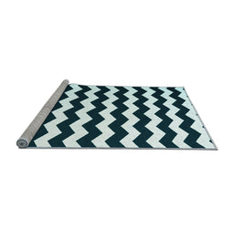 Sideview of Machine Washable Abstract Light Blue Contemporary Rug, wshcon1652lblu