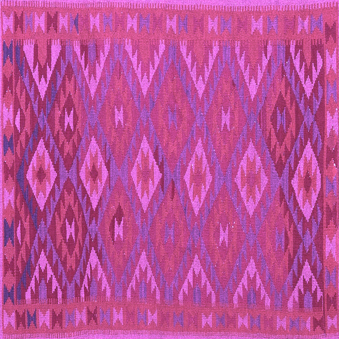 Square Machine Washable Oriental Purple Traditional Area Rugs, wshcon1653pur