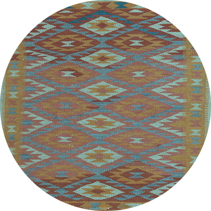 Round Oriental Light Blue Traditional Rug, con1653lblu