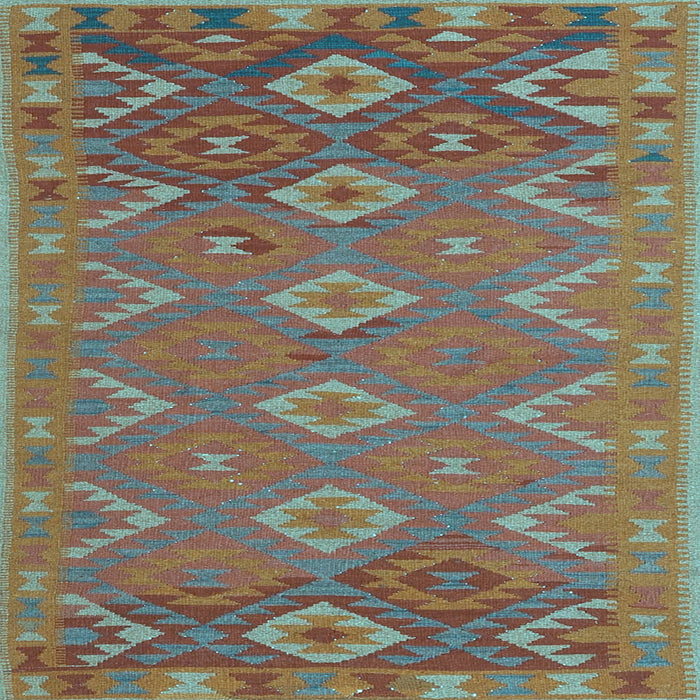 Square Machine Washable Oriental Light Blue Traditional Rug, wshcon1653lblu