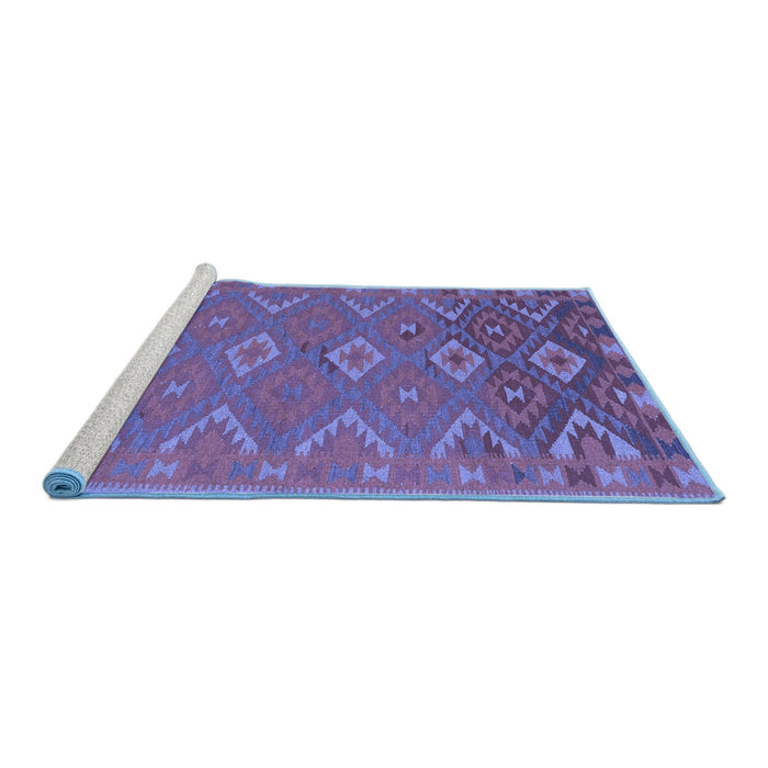 Sideview of Machine Washable Oriental Blue Traditional Rug, wshcon1653blu