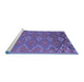 Sideview of Machine Washable Oriental Blue Traditional Rug, wshcon1653blu