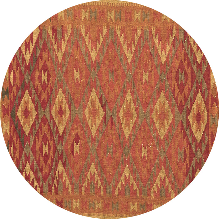 Round Machine Washable Oriental Brown Traditional Rug, wshcon1653brn