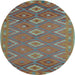 Round Machine Washable Oriental Light Blue Traditional Rug, wshcon1653lblu