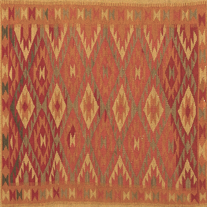 Square Machine Washable Oriental Brown Traditional Rug, wshcon1653brn